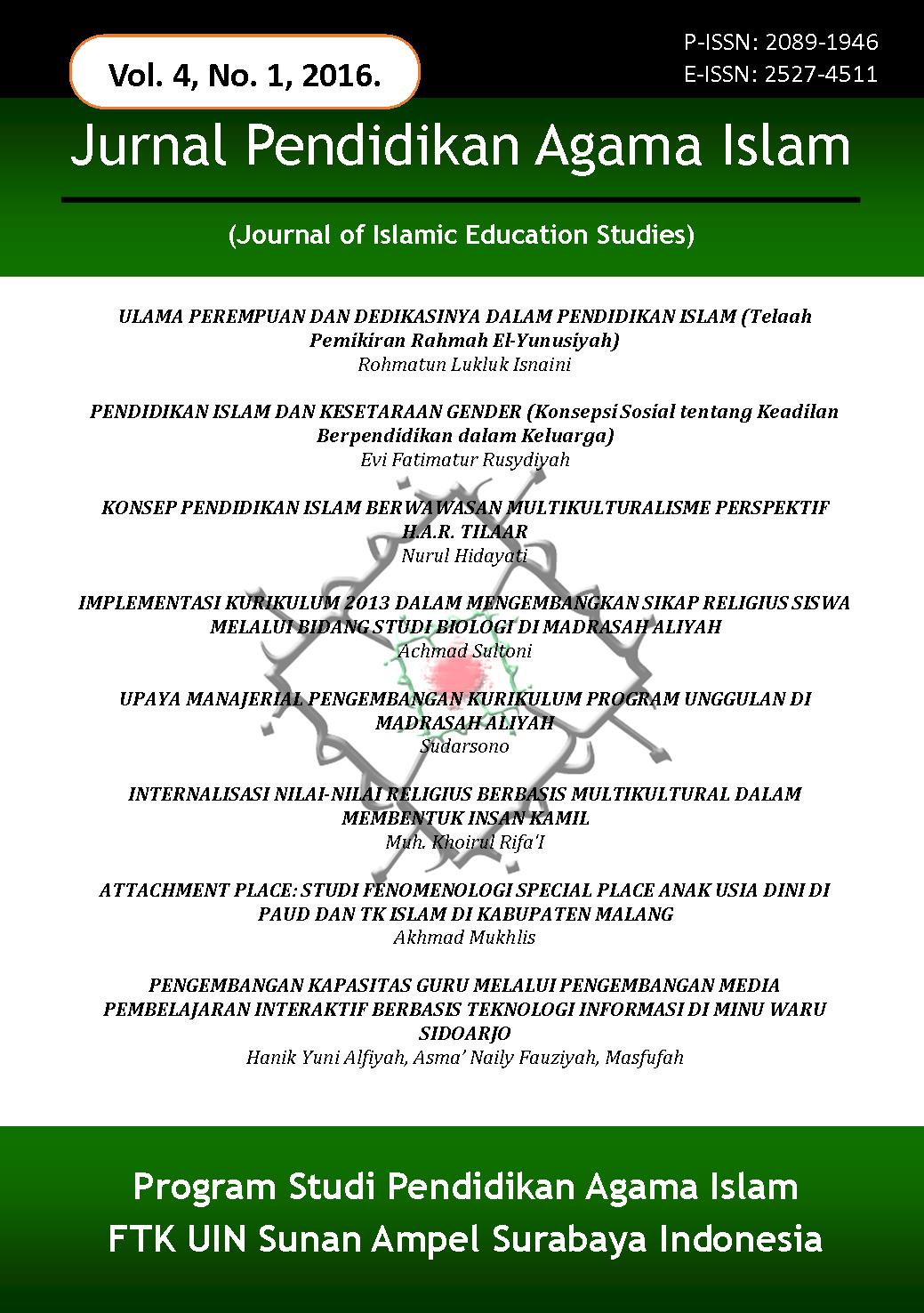 Uin Sunan Ampel Journal Of Islamic Education Jpai