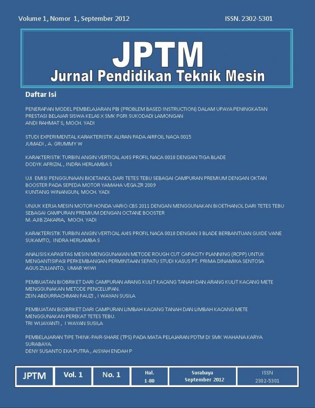 Jurnal Pendidikan Teknik Mesin UNESA (JPTM)