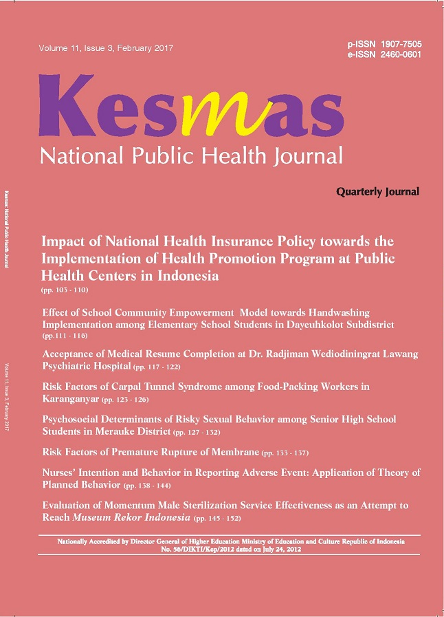 Kesmas National Public Health Journal Kesmas