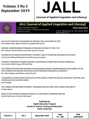 Journal of Applied Linguistics and Literacy