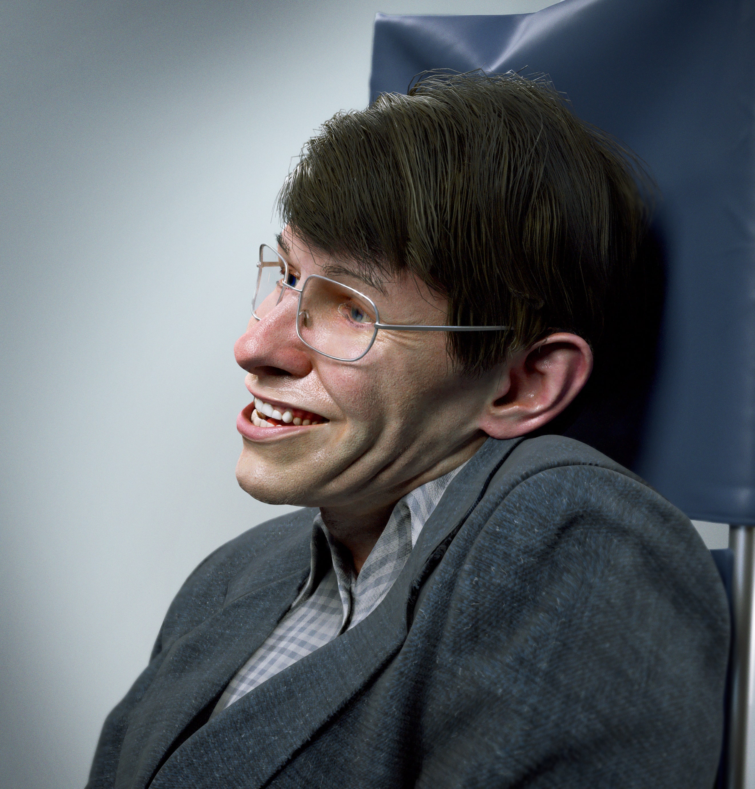 Stephen Hawking 3D Model Side View